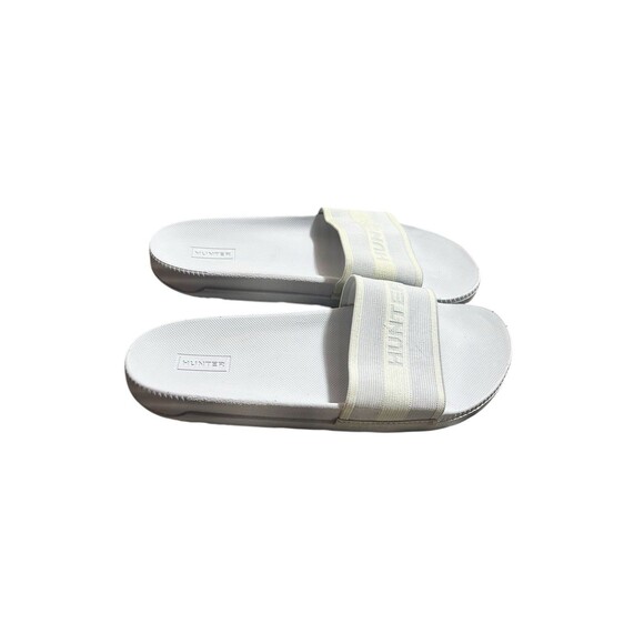 Hunter Brand Slip On White Slides Size 8 Womens Slip On Beach Ope Toe Sandals - Picture 3 of 6